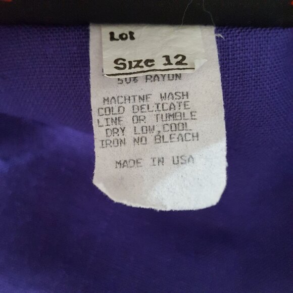 SL Fashions Vintage Womens Dress Size 12 Purple Double Breasted Faux Pockets Bel - Picture 5 of 7